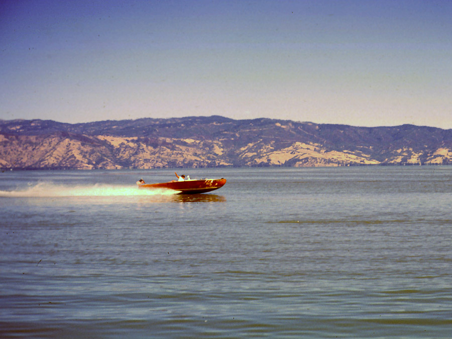 Lancer Imperial doing about 50mph just off Willow Point,  Clear Lake, CA